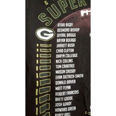Reebok T-Shirt Mens Small Black Super Bowl XLV Green Bay Packers Champions