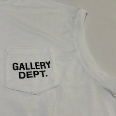 Gallery Dept Augi Sleeveless Tee White Mens Small Pocket Logo NWT