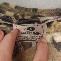 Vintage Mossy Oak Camo Shirt Mens Large Brown Long Sleeve Pocket Hunting USA 90s