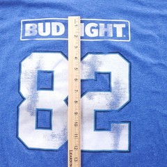 Bud Light Football Club T-Shirt Mens 2XL Blue Double Sided Graphic Beer Tee