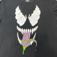 Marvel Mad Engine Men’s T-Shirt Large Black Venom Face Purple Green Cosplay