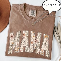 Vintage Floral Mama Shirt Retro Spring Mom Flower Mothers Day Garden Gift Tee