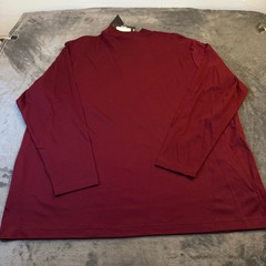 Murano Liquid Luxury Mock Neck Shirt Mens 3XB Burgundy Long Sleeve Cotton NWT