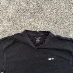 Reebok Shirt Mens Large Black Logo Athletic Crewneck Classic Casual Tee T-Shirt