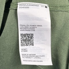 Prana Shirt Men’s Medium Green Long Sleeve Outdoor Base Layer Lightweight Hike