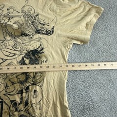 Y2K Ecko Unltd Beige Graphic Print T-Shirt 2XL 100% Cotton Mens Casual Wear 4135