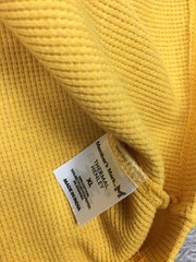 Members Mark Thermal Henley Shirt Mens Size XL Yellow Long Sleeve #@