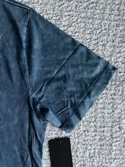 True Religion T Shirt Sz XL Blue Buddha Mineral Wash Distressed Short Sleeve