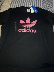 Adidas Classic Originals Trefoil Black Pink T-Shirt Men’s Sz S NEW