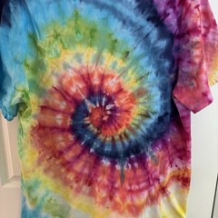 NEW Rainbow Spiral Tie Dye T-Shirt SIZE XL Unisex Ice Dyed Soft Cotton Colorful