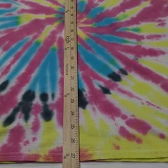 New Tie Dye Men’s T-Shirt Pink Yellow Adult Medium Multicolor Summer Spiral