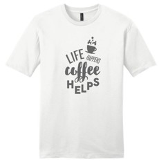 Life Happens Coffee Helps T-Shirt – Unisex Funny Inspiration Coffee Quote Shirt