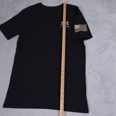 Under Armour Freedom USA Flag T-Shirt Mens S Camo Logo Short Sleeve Shirt Black