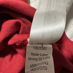 Ariat Men Rebar T-Shirt Size L/G Red Cotton Blend Chest Pocket Work Tee