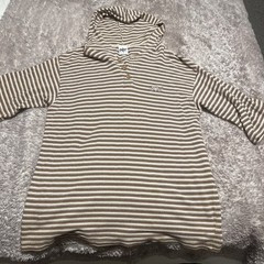 Vintage Jnco Shirt Mens 2 Beige Stripe Henley Hoodie Embroidered Made In USA 90s