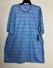GALAXY MEN BIG ND TALL MEN BLUE STRIPE TEE SHIRT SZ 4XL