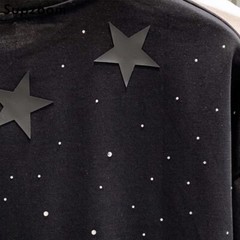 Fashion Trend Stars Rhinestone Diamond Summer Short Sleeve Luxury Men T-Shirt