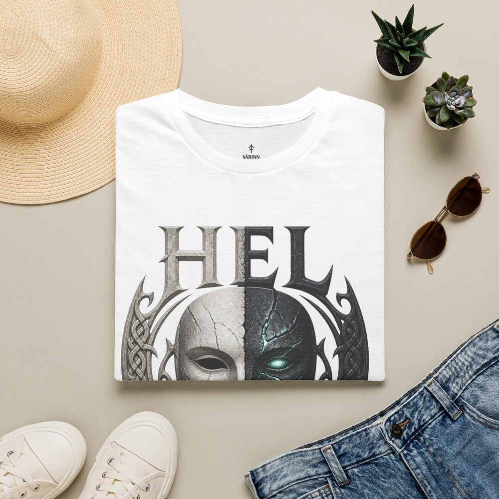 Hela Half-Face Mask T-Shirt | Norse Mythology Valkyrie Design