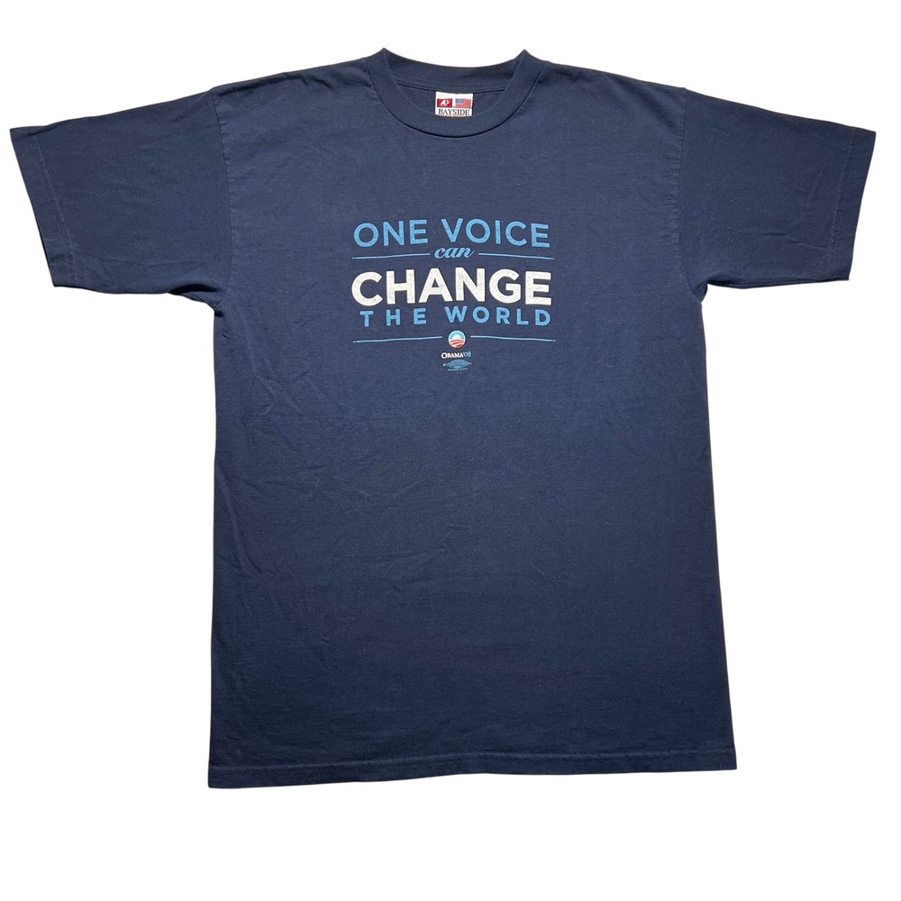 2008 Barack Obama Presidential Campaign T Shirt Mens L One Voice Double Sided