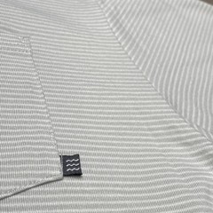 Free Fly Henley Mens Large Bamboo Viscose Gray White Stripe Short Sleeve Tee