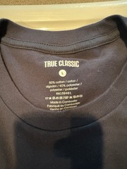 True Classic Men’s T-Shirt Short Sleeve Crew Neck Navy Large