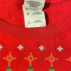 Christmas Pattern Shirt (L) Reindeer, Snowflakes, Trees