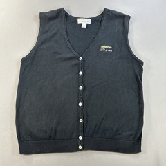 Vintage 80s Coeur d’Alene Idaho Embroidered Knit Sleveless Golf Vest Mens XL USA