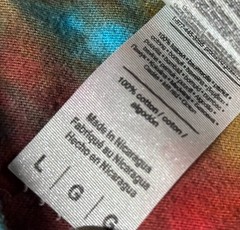 HIDEAWAY PIZZA Tiedye T SHIRT L Large Colorful Rainbow Peace Love Ranch Cotton