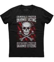 Mens American Flag Criminals Prefer Unarmed Victims Patriotic T-Shirt Gun Rights