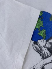 Vintage Think Globally Shirt Mens L/XLThe Thinker Earth Rodin Art Philosophy 90s