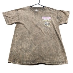 Vintage 2008 Lone Star Rally Galveston Texas Biker T-Shirt Brown Acid Wash L