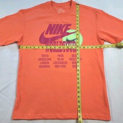 Nike World Tour T Shirt Mens Small Orange Move Your Body Move Your Sole Tennis