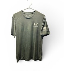 Under Armour Men’s Medium UA Freedom Flag T-Shirt Olive Green Military Tee