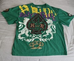 Vintage Ablanche Graphic T-Shirt Green Y2K MMA Spade Lion Brass Knuckles Mens 3X