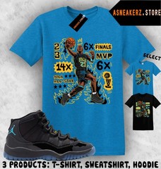 Tee Shirt Matching AJ 11 Gamma Blue 2025 To Match Sneaker MJ Flair 23 T-Shirt