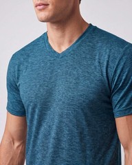 5 Pack: Men’s V-Neck Dry-Fit Moisture Wicking Active Athletic Tech Performanc…