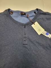 $175 New LEFT COAST TEE Henley Collared REVERSIBLE L/S Shirt Men 2XL XXL Blue
