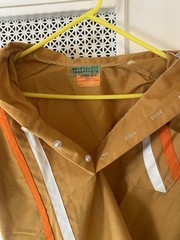 Vintage 70s Uniform Mfg Co Work Shirt Mens S Brown Gas Station Mechanic Shirt