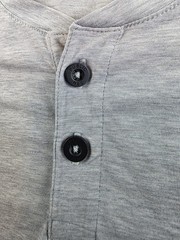 Public Rec Men’s Go-to Henley Tee Gray Stretch Short Sleeve Shirt Sz M
