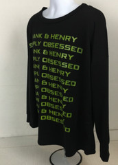 Hank & Henry Simply Obsessed Mens T shirt Size XL Black Green Crew Neckline