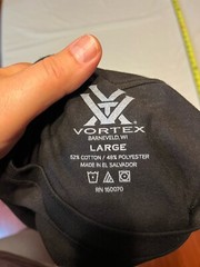 Vortex Optics Logo Men’s SS T-Shirt Black Cotton Poly – Athletic Cut Large – NWT