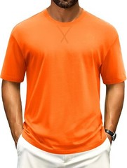 Men’s Cotton Drop Shoulder T Shirt Loose Fit Soft Casual Short Sleeve Summer Tee