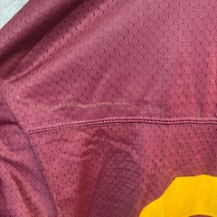 Vintage Maroon Mesh Football Jersey Brown 68 Burgundy Gold Mens Size L USA Made