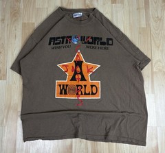 Men’s Travis Scott Astro World Graphic T-Shirt / Brown / Size XL / Cactus Jack