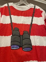 Wheres Waldo Red Stripe AOP Halloween Costume T Shirt EUC Official Men’s Large