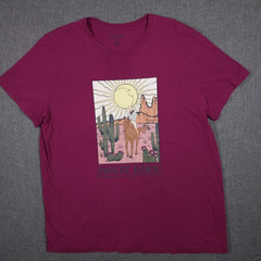 Wrangler Cowboy Desert Rider T Shirt XL Short Sleeve Red Burgundy
