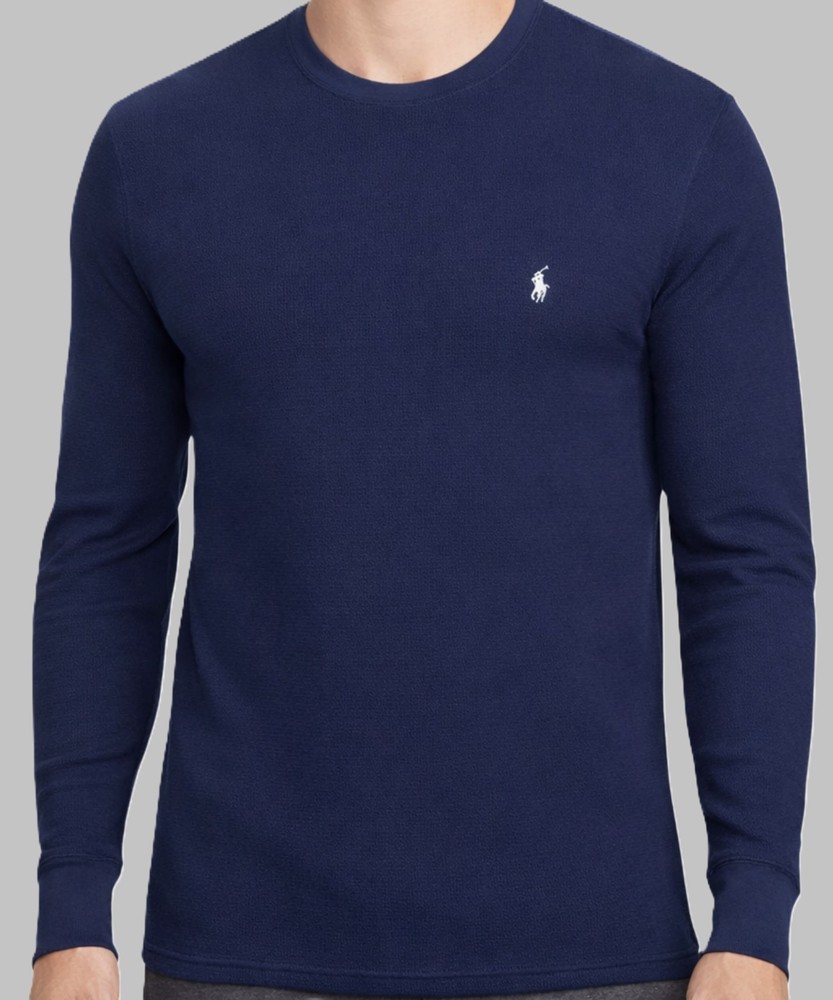 NWT- POLO RALPH LAUREN Mens Waffle Knit Thermal Long Sleeve Shirt- NAVY S – XXL