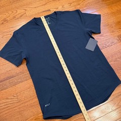 New BYLT Premium Drop Cut Lux V-Neck Shirt Mens XL Navy Blue Tee Short Sleeve
