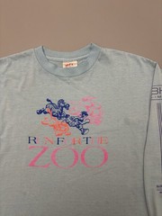 Vintage 90s HEF-T Run For The Zoo Long Sleeve T-Shirt M Blue Polycotton