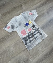 1990 Fruit of the Loom Single Stitch White Cotton Knit Graphic Crew Neck Tee